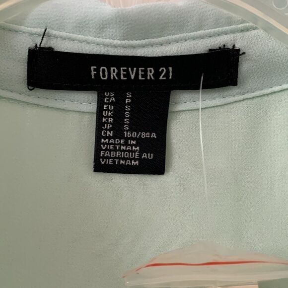 Forever 21 size small long sleeve mint sheer blouse - Picture 2 of 6